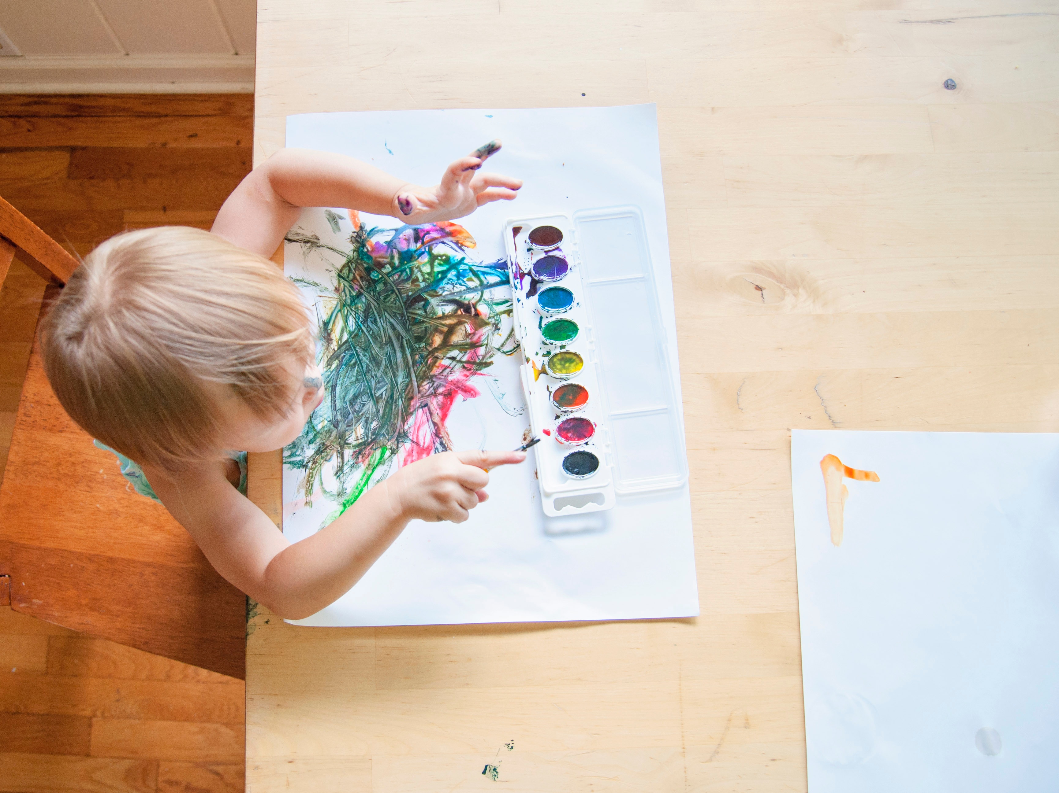 Small child painting